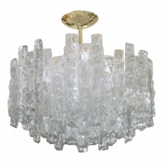 Ice form glass element pendant ceiling fixture 